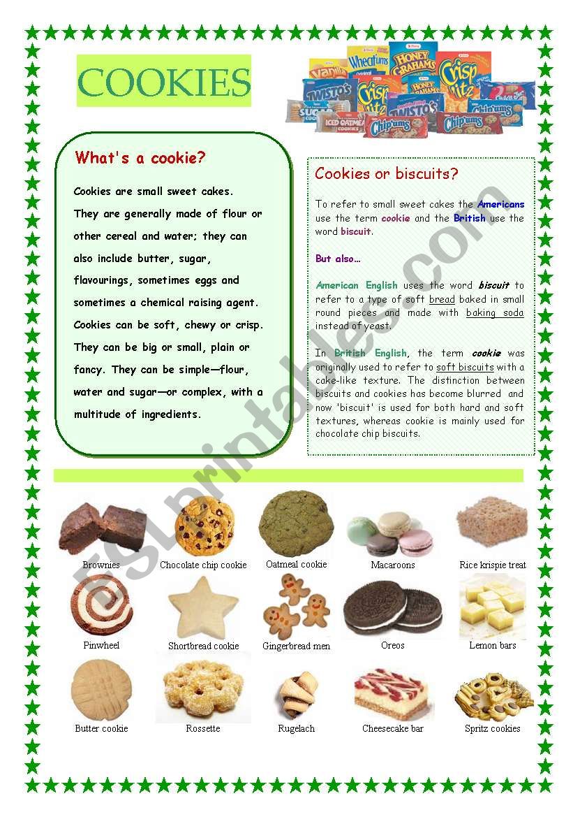 Cookies worksheet