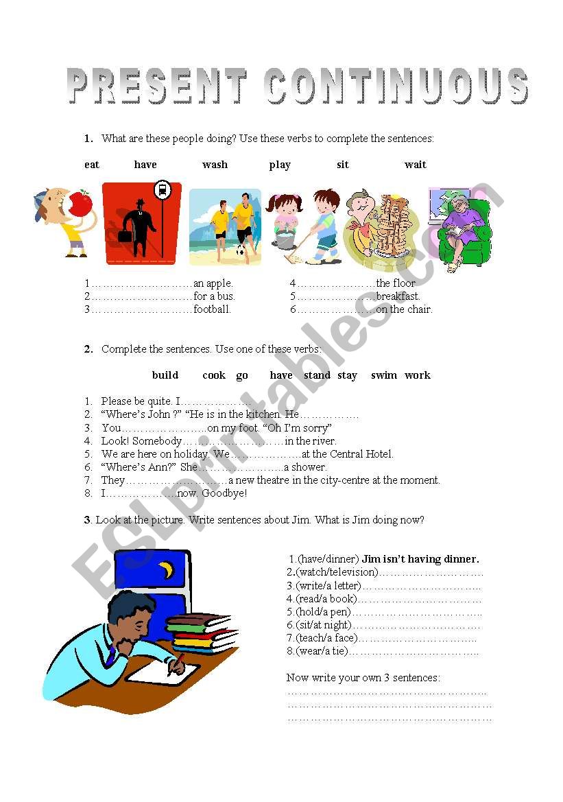 Present Continuous worksheet