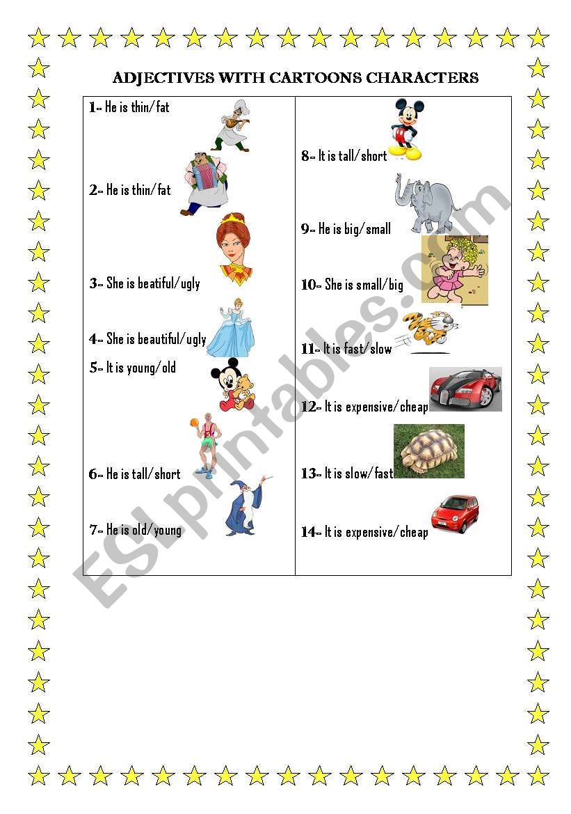 Adjectives worksheet