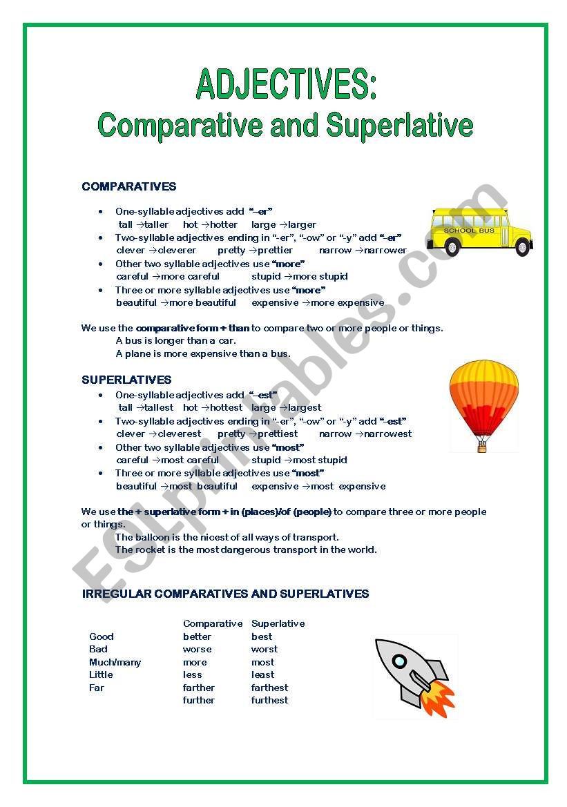 Adjectives: comparative and superlative