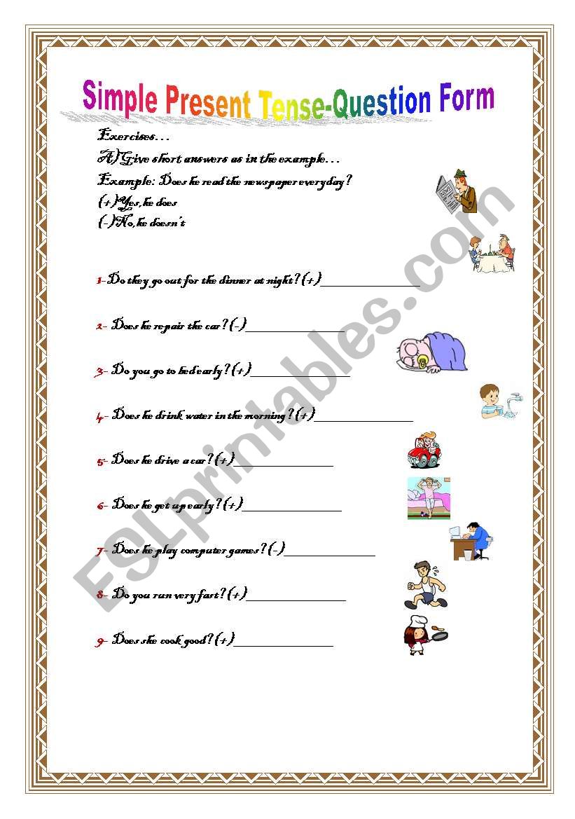 Simple Present Question Form worksheet