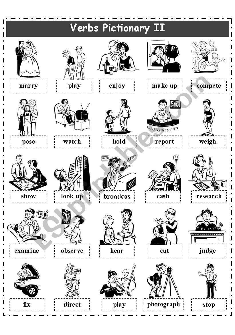 VERBS PICTIONARY 2 worksheet