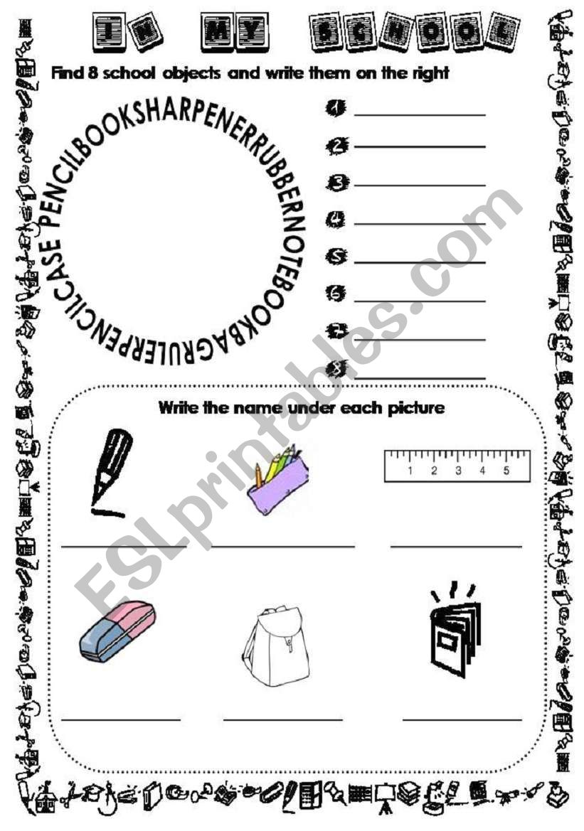 In the school (part 2) worksheet