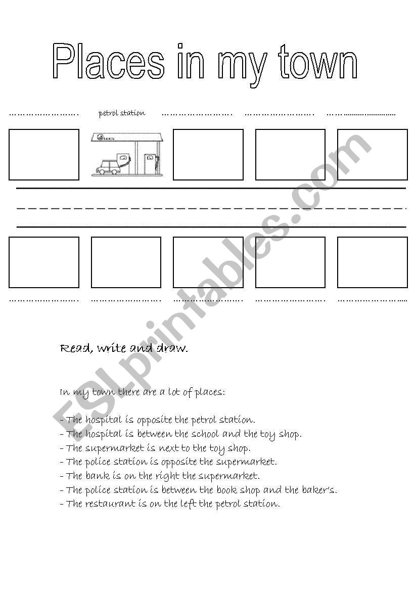 Places in my town worksheet