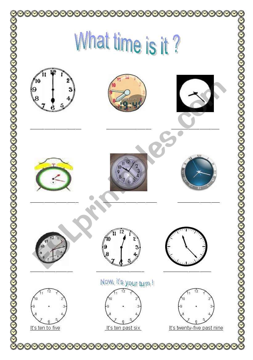 What time is it ? worksheet