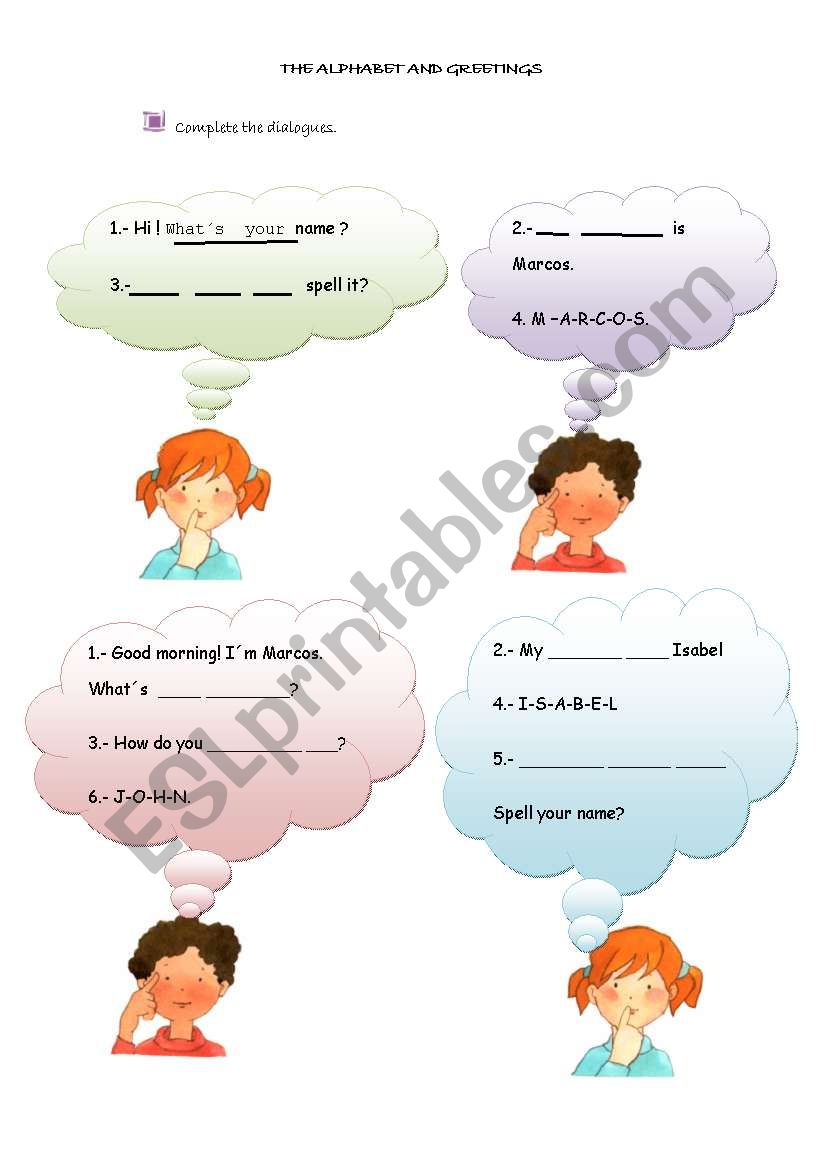 The Alphabet and Greetings worksheet