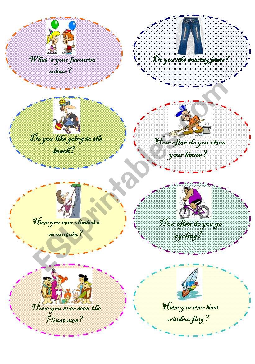 personal questions- speaking cards- set 3