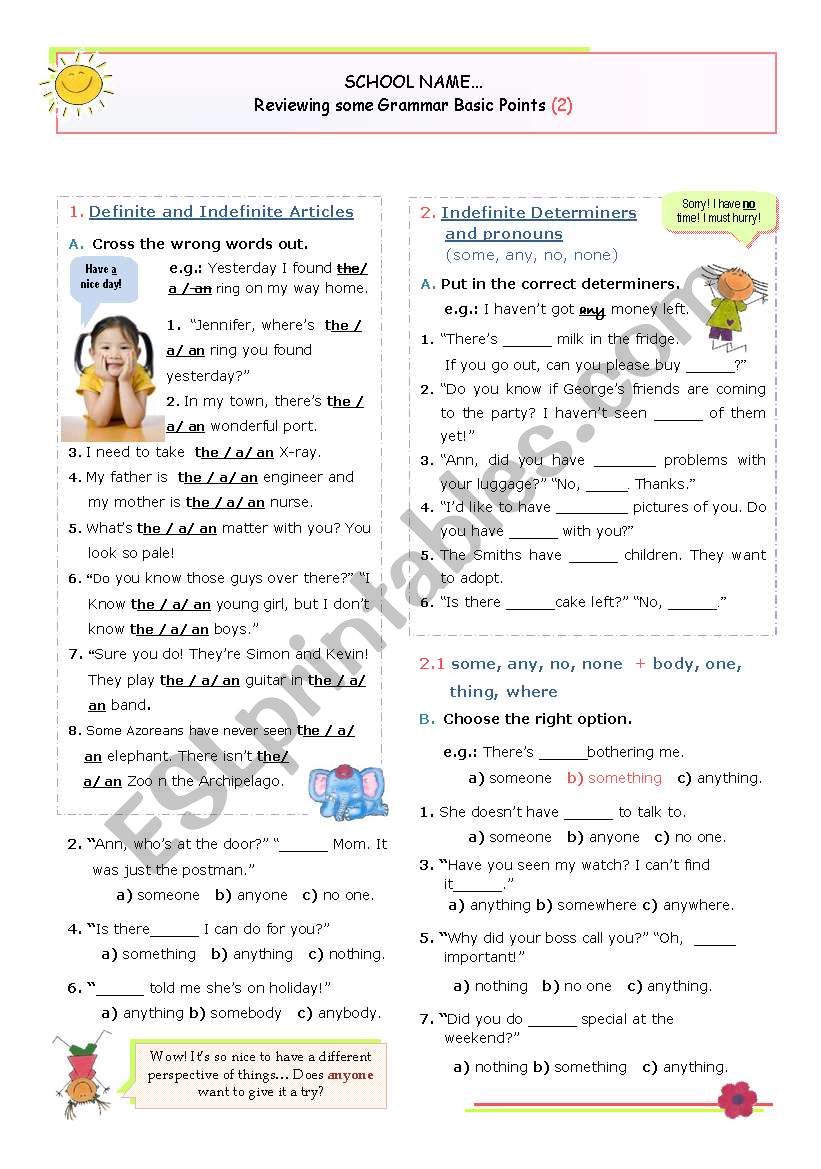 Reviewing some Basic Grammar Points  (2)