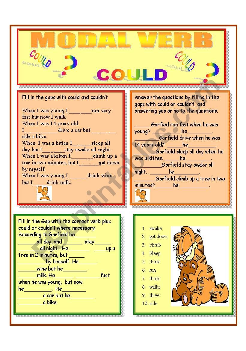 MODAL VERB COULD worksheet