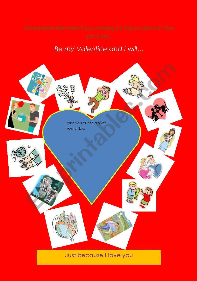 ValentineÂ´s promises worksheet
