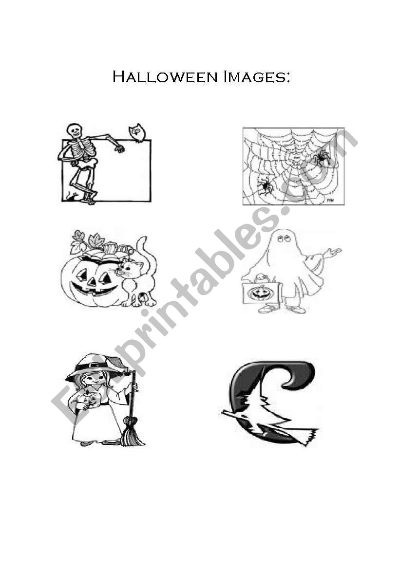 Halloween images worksheet