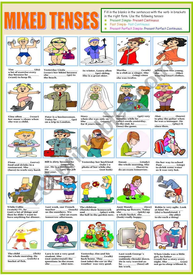 MIXED TENSES worksheet