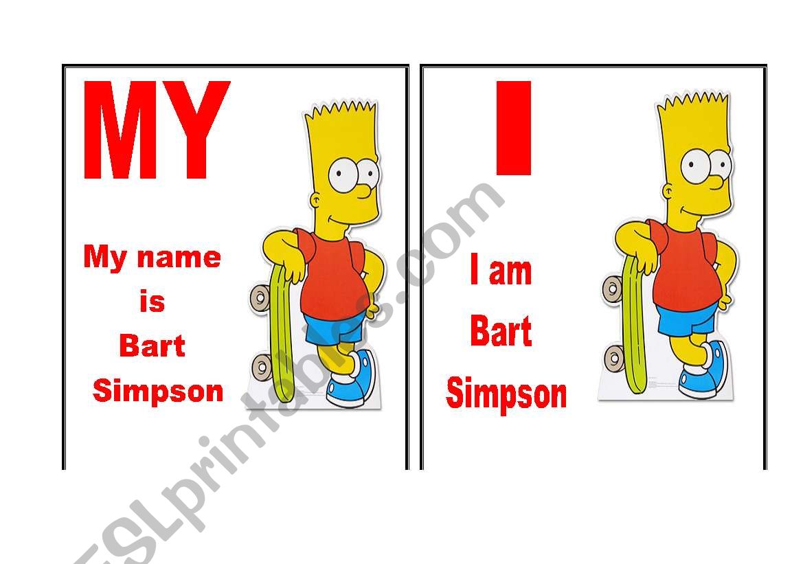 My - I Bart worksheet