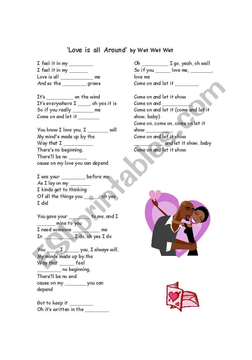 Love is All Around worksheet