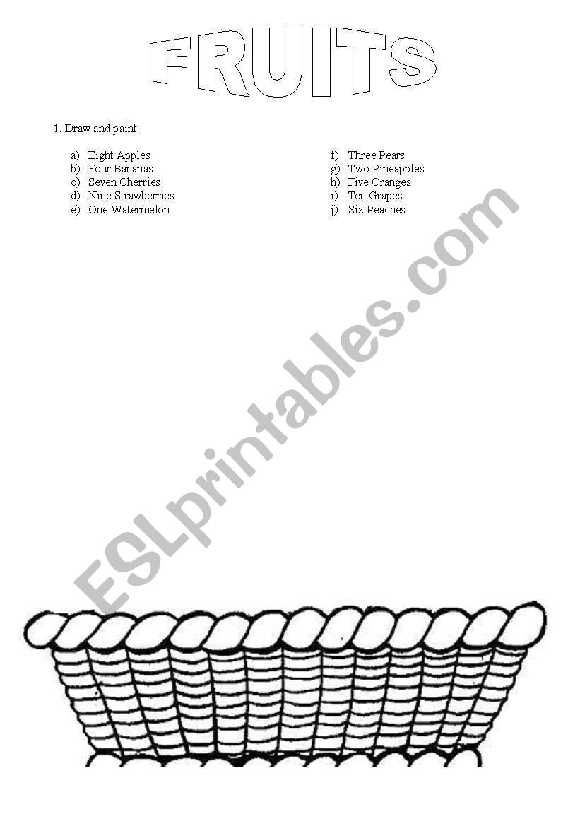 Fruits worksheet