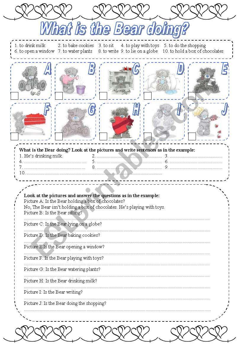 What is the Bear doing? (1) worksheet