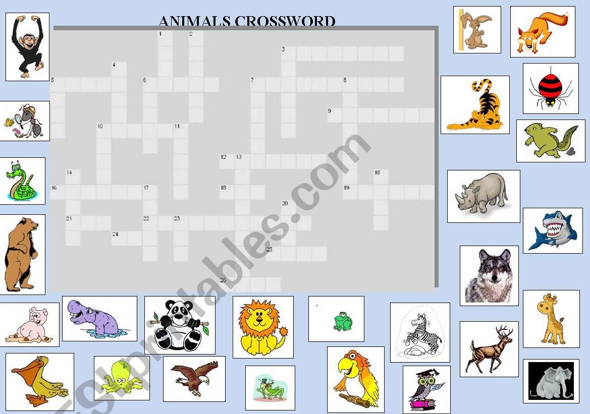 ANIMALS CROSSWORD worksheet