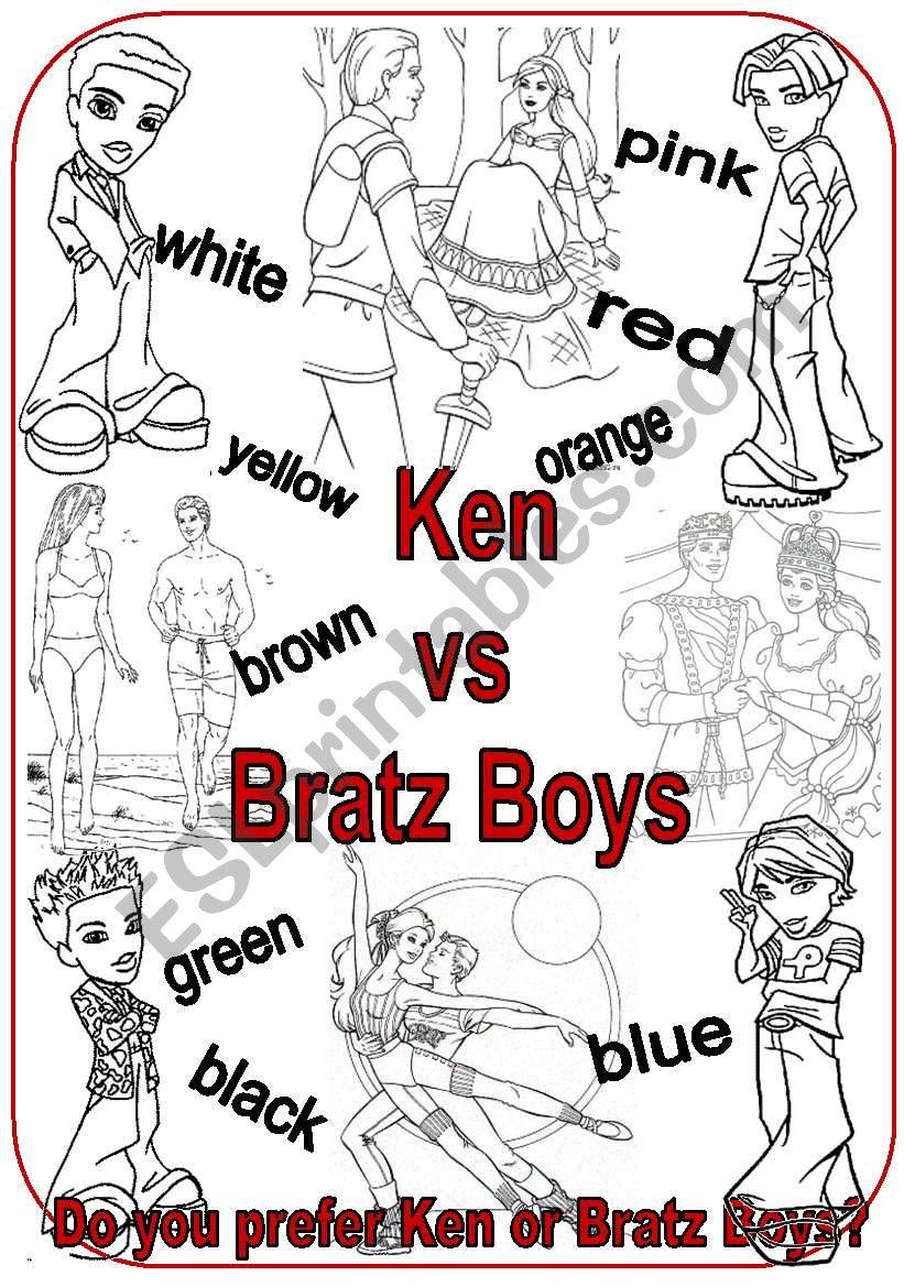 Ken vs Bratz Boys worksheet