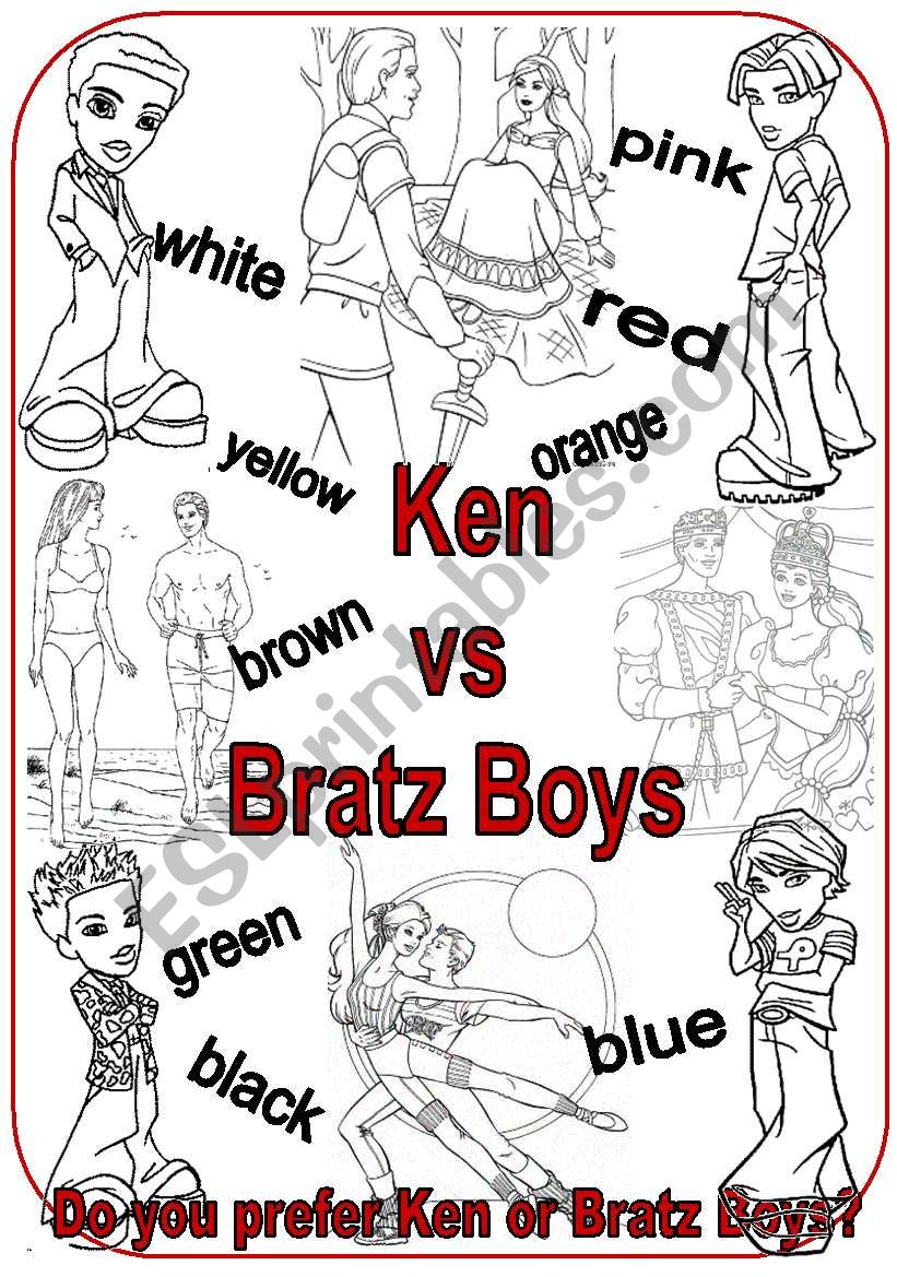 Ken vs Bratz Boys worksheet