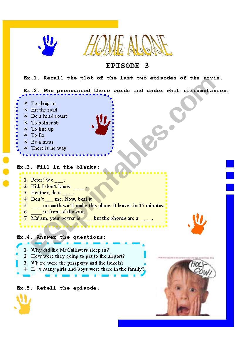 Home Alone Movie (episode 3) worksheet