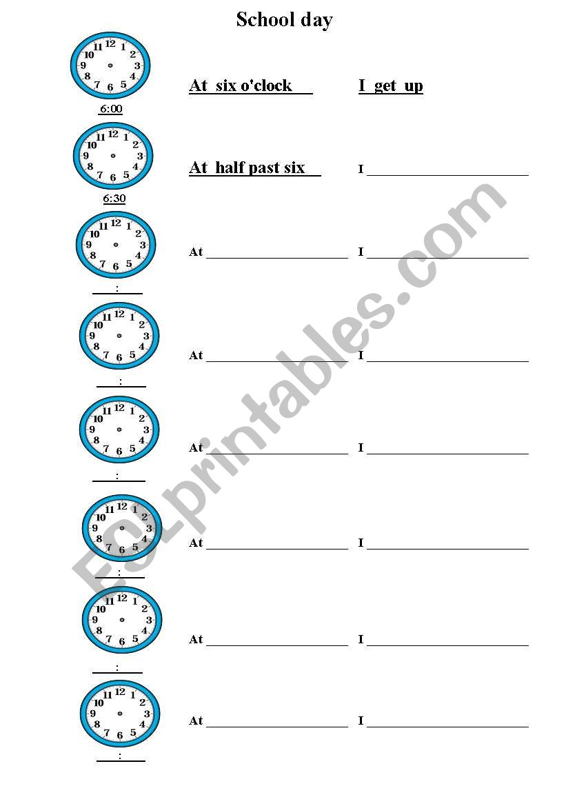 Time & Daily Routine - My School Day