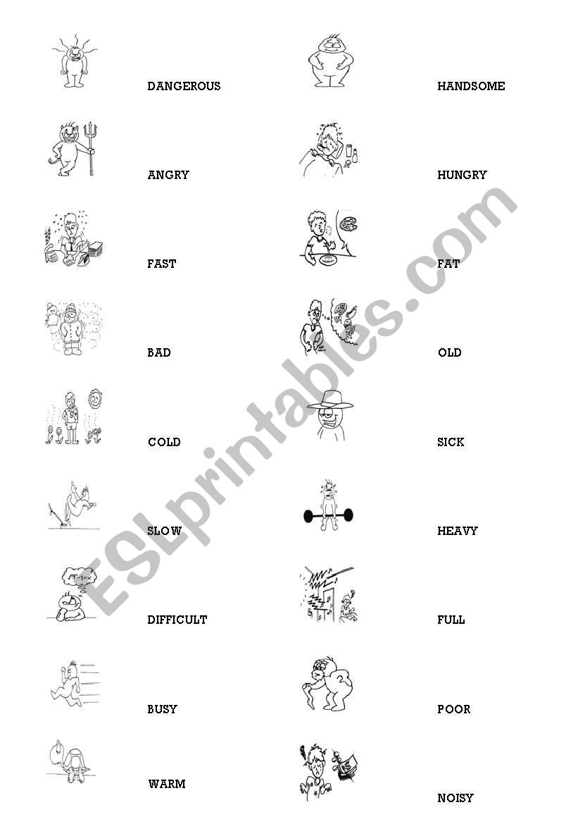 Adjectives Pictionary worksheet