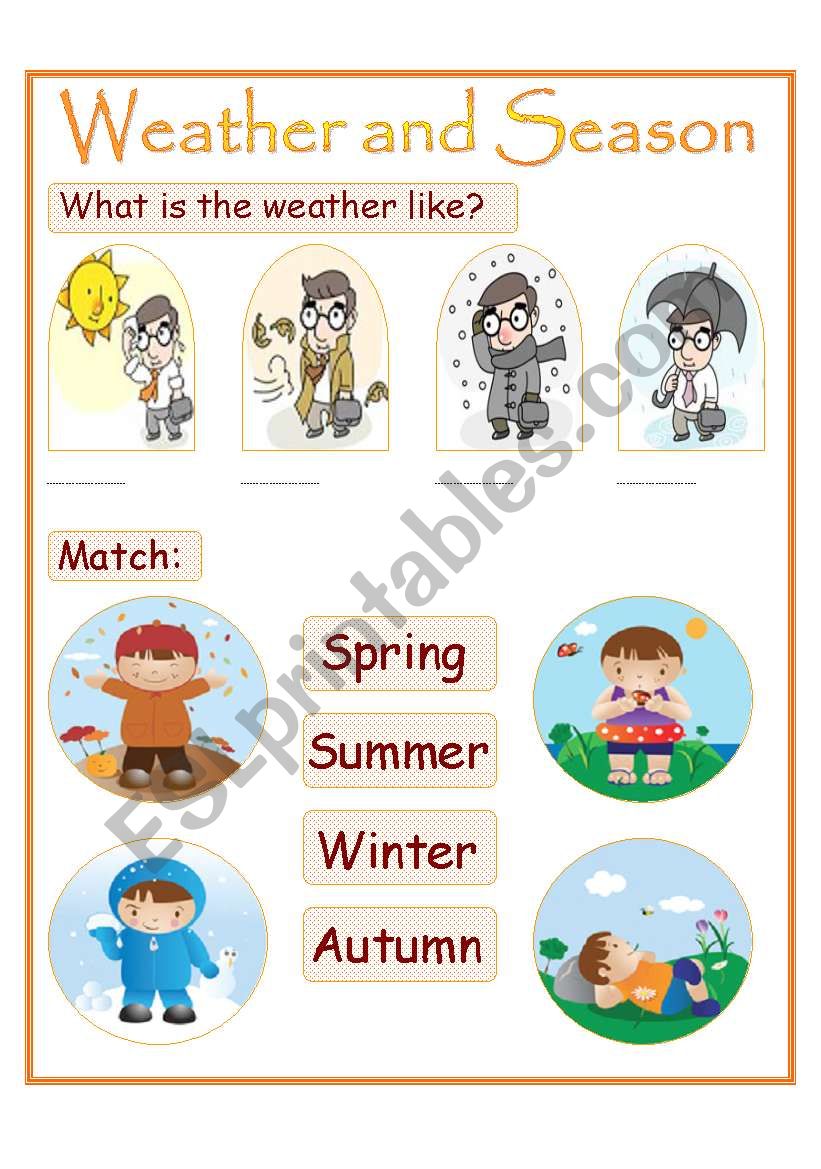 season and weather worksheet