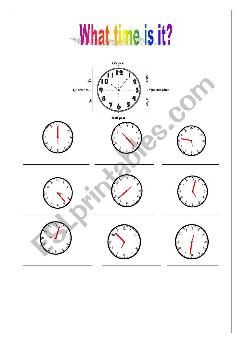 What time is it? worksheet