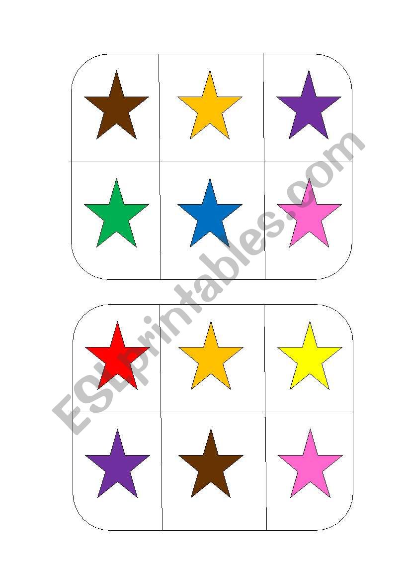Bingo Colours worksheet