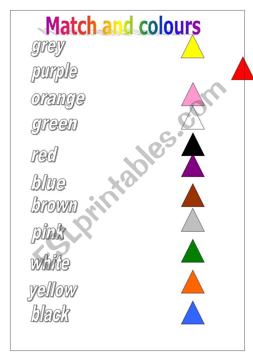 colours worksheet
