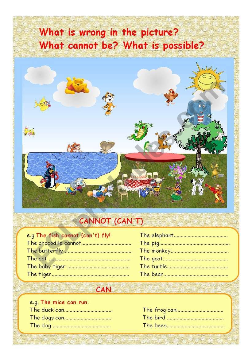 The fish cannot fly! worksheet