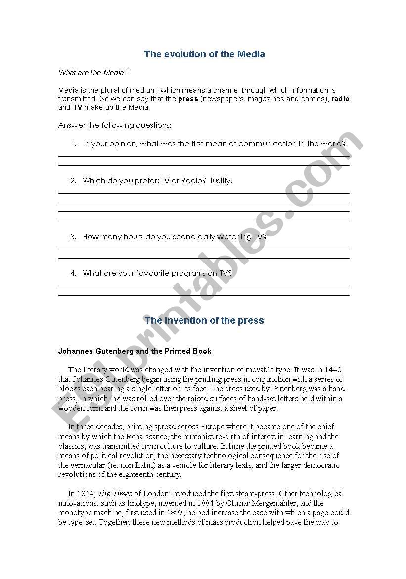 The evolution of the Media worksheet