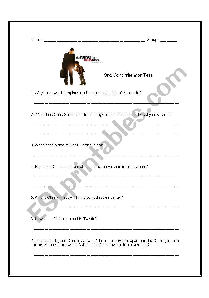 pursuit of happiness movie worksheet