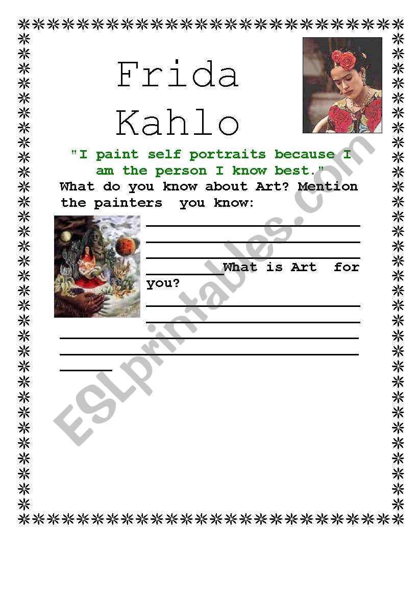 FRIDA KAHLO part 1 worksheet