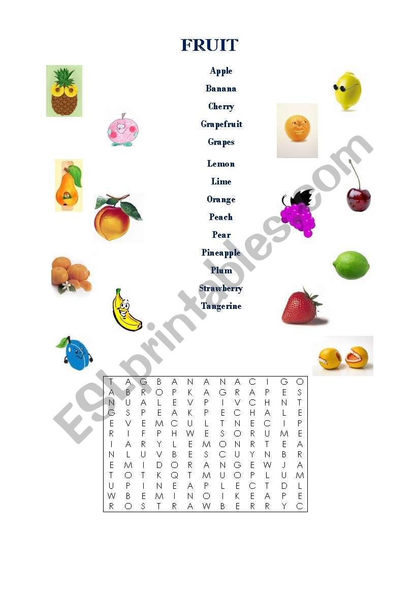 Fruit worksheet