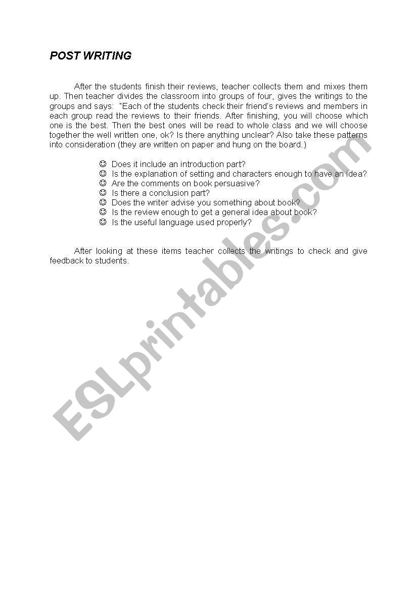 writing lesson plan worksheet