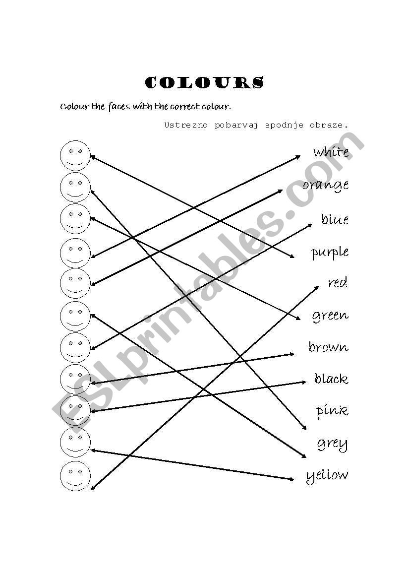 COLOURS worksheet