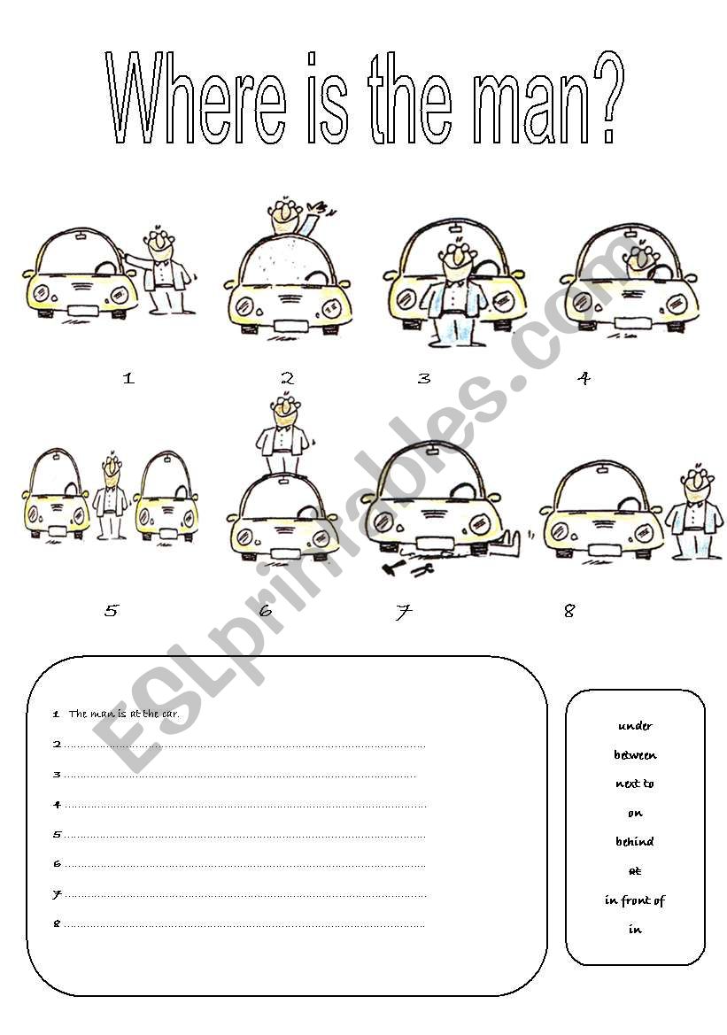 Where is the man? worksheet