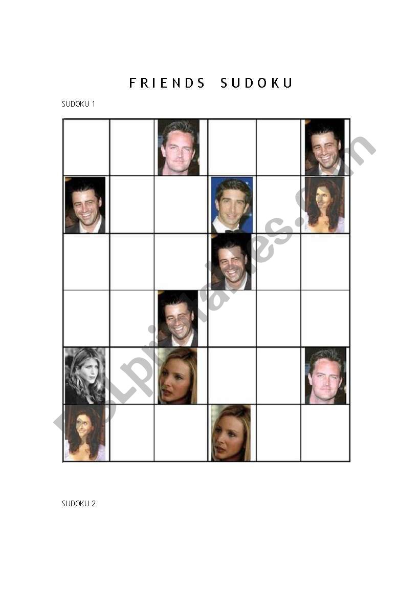 Sudoku with F*R*I*E*N*D*S characters! - PART 1