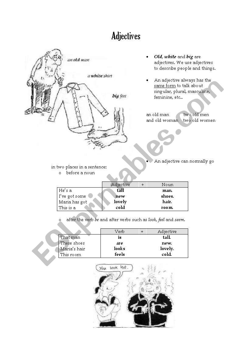 Adjectives (degrees) worksheet