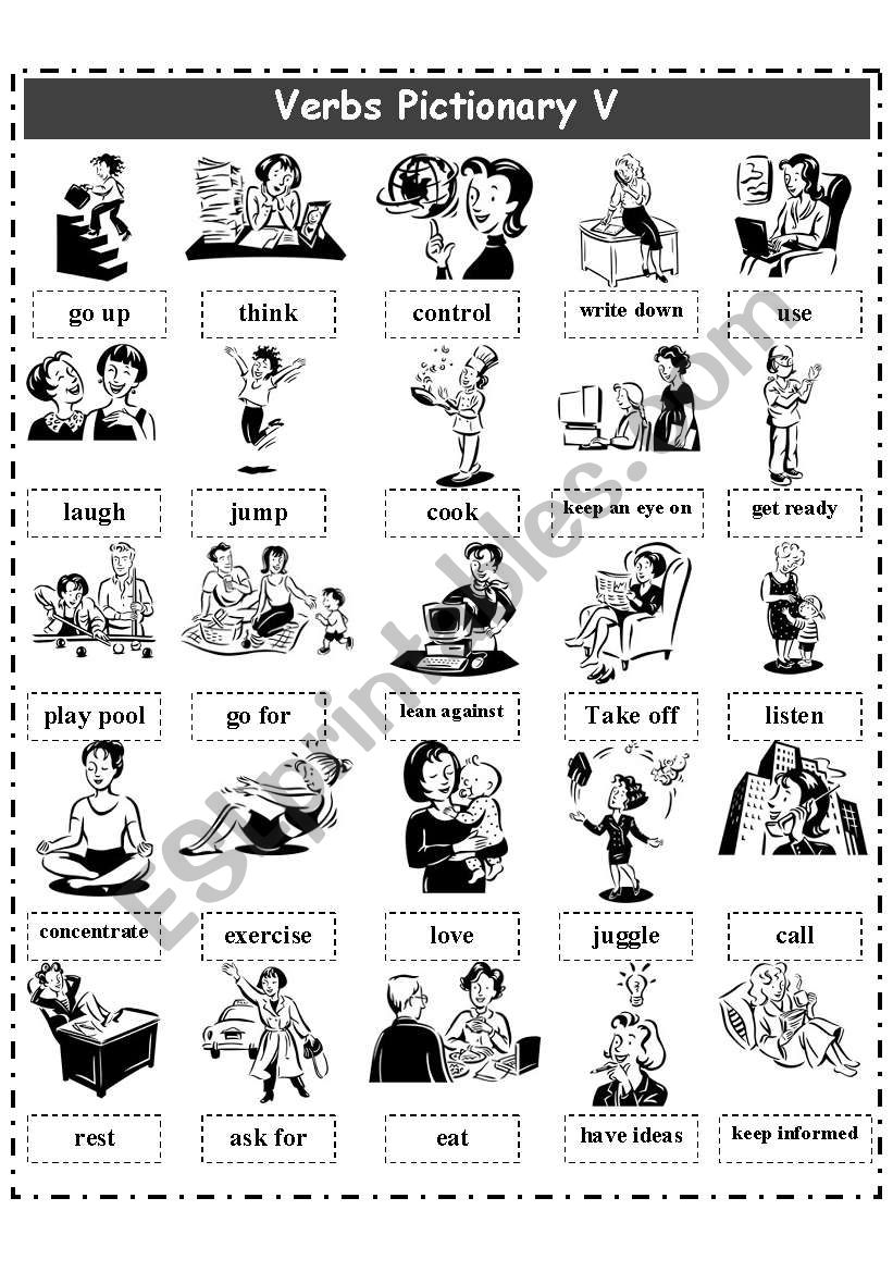 VERBS PICTIONARY 5 worksheet