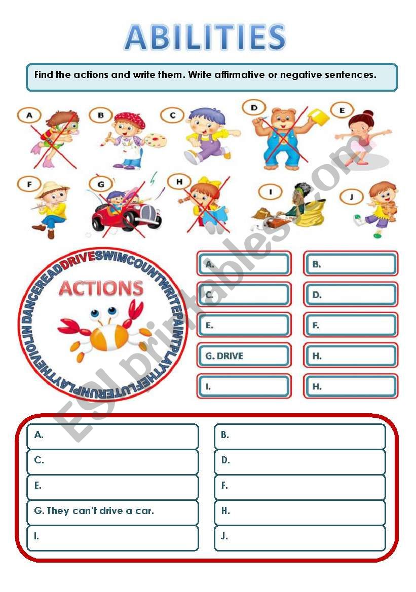 EXPRESSING ABILITIES worksheet