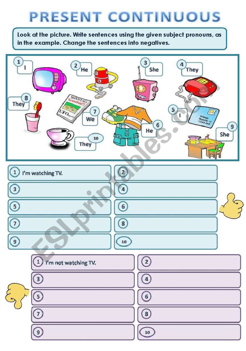 PRESENT CONTINUOUS worksheet