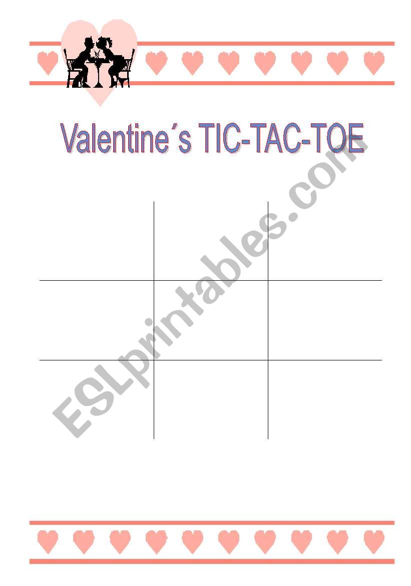 Valentines TIC TAC TOE (2 pages)