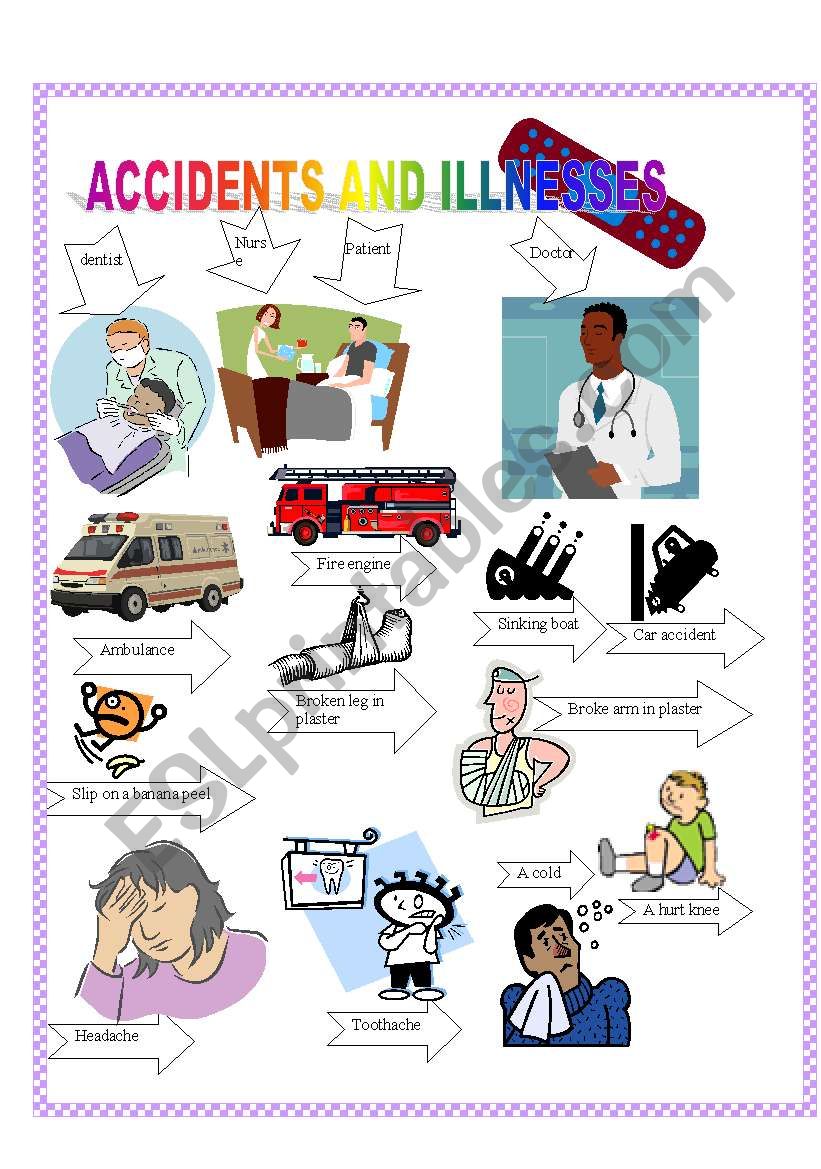 Accidents And Illness Esl Worksheet By Greek Professor