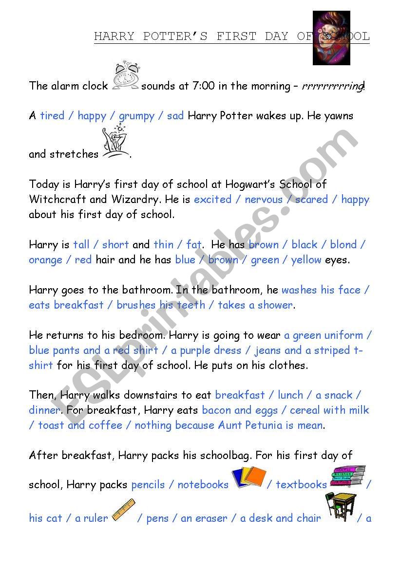 Harry Potters First Day of School