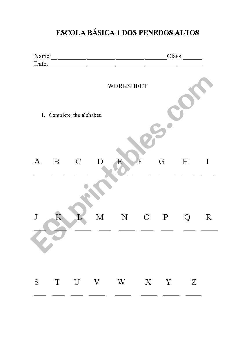 the alphabet worksheet