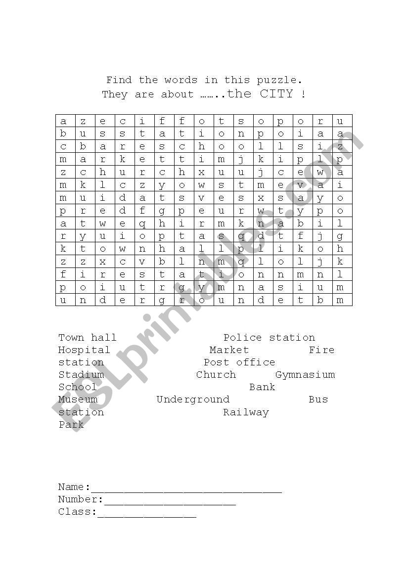 puzzle worksheet