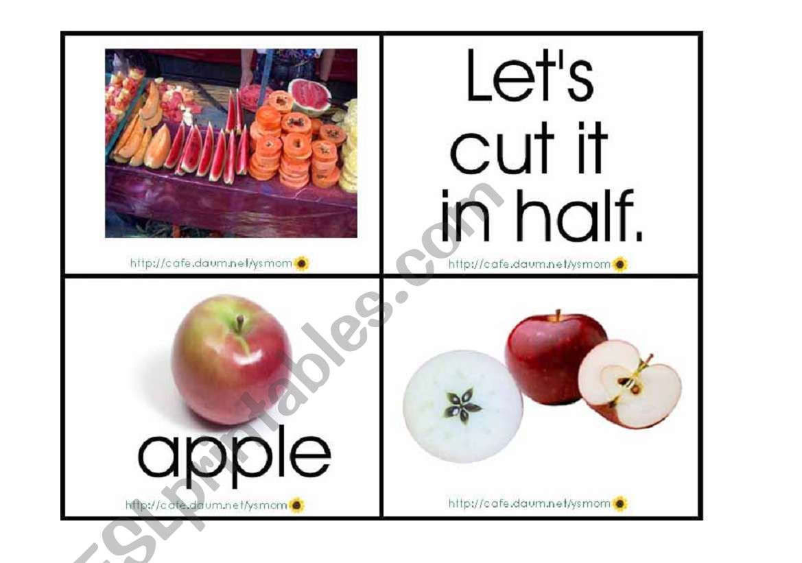 Cut the fruit worksheet