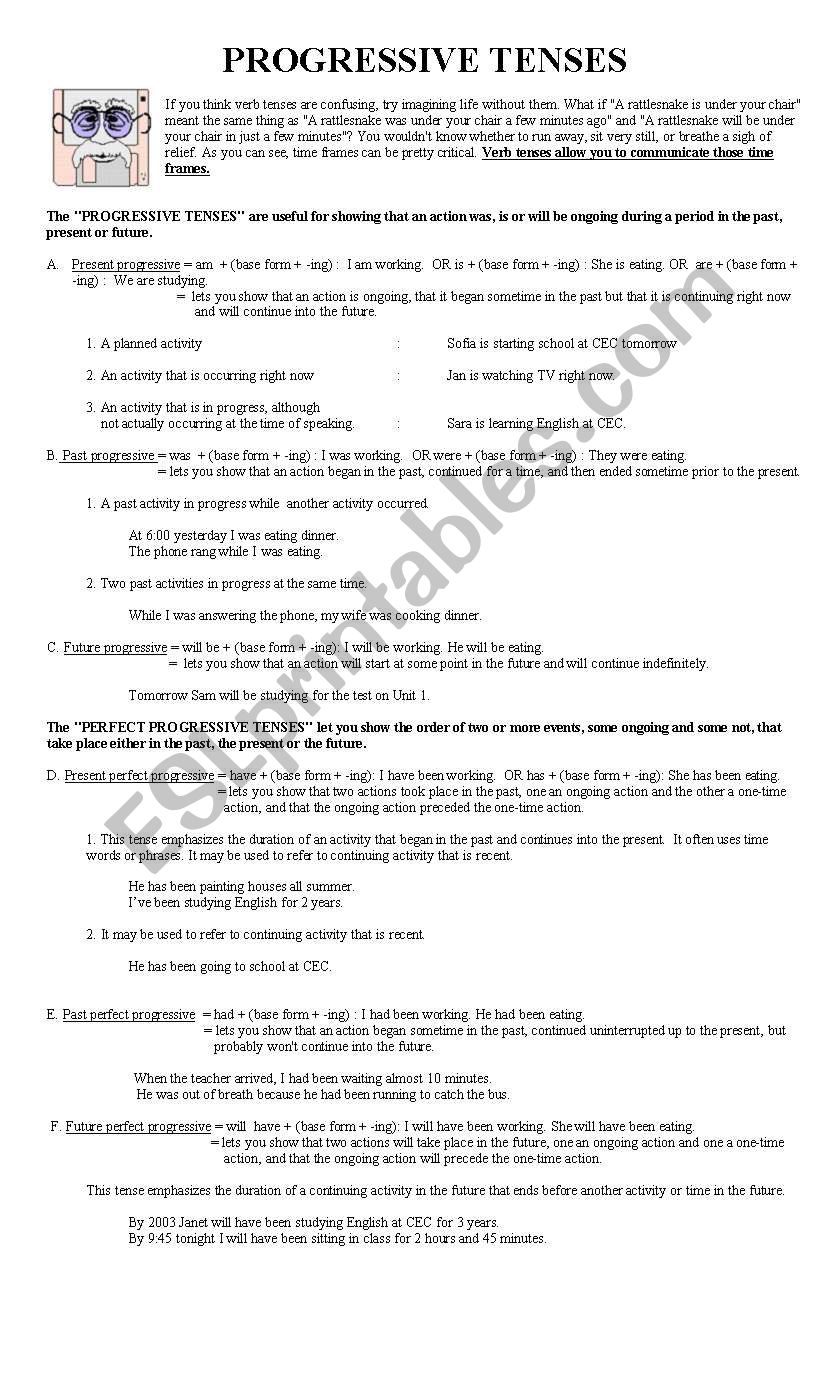 Progressive or Continuous Tenses